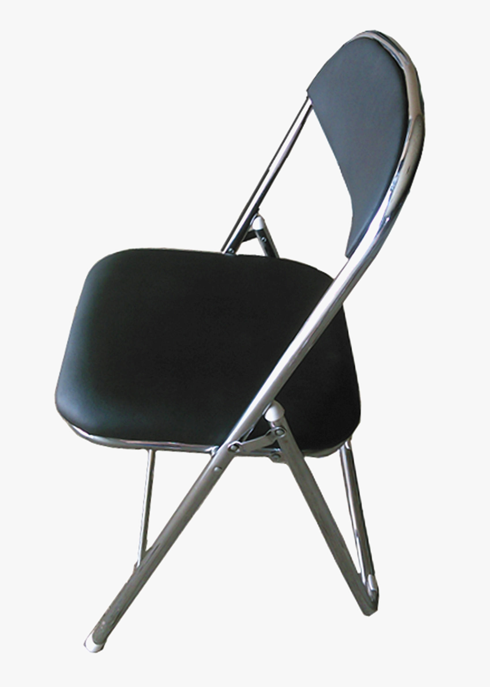 Black Padded Chrome Framed Folding Chair Melbourne Table