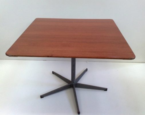 1m Square Red Wood Cafe Table